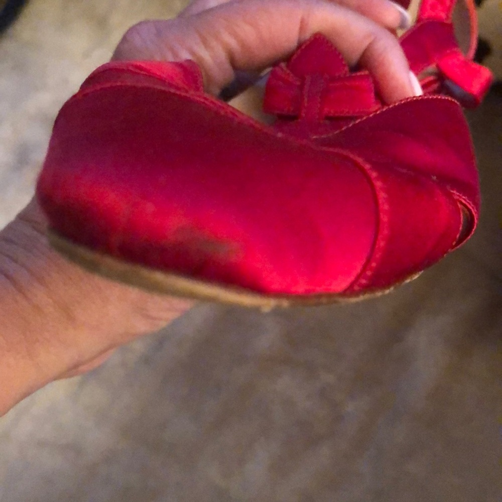 Manolo Blahnik Red Silk T-straps Kitten Heel Sz. 38 1/2 - Picture 8 of 12